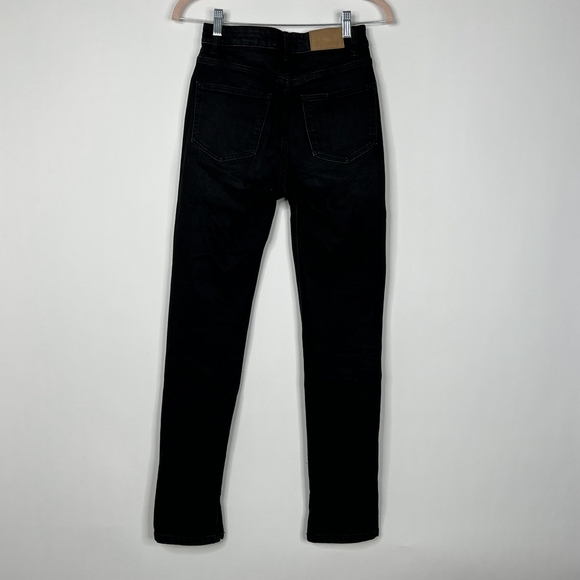 2/$30 ZARA Split Ankle Skinny Jeans 2 Rinsed Black High Rise #5724 - Picture 7 of 10